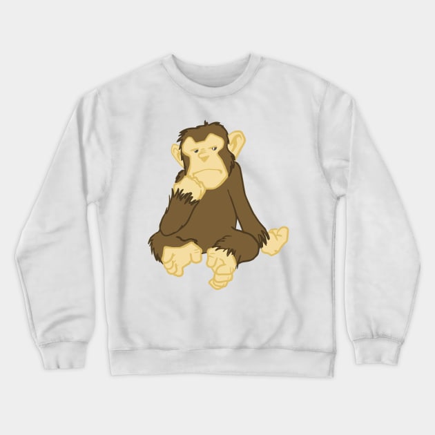 Asplenia Studios Academic Chimps: The Thinker Crewneck Sweatshirt by AspleniaStudios